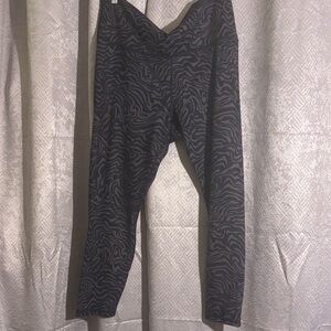 Fabletics Black and Purple Swirl Leggings